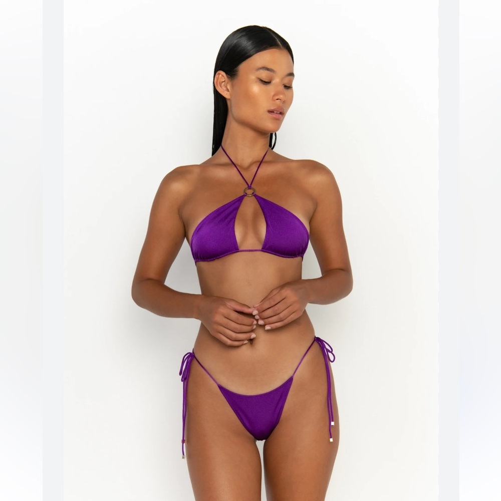 SOMMER SWIM MILLA TIE BIKINI BOTTOMS PURPLE